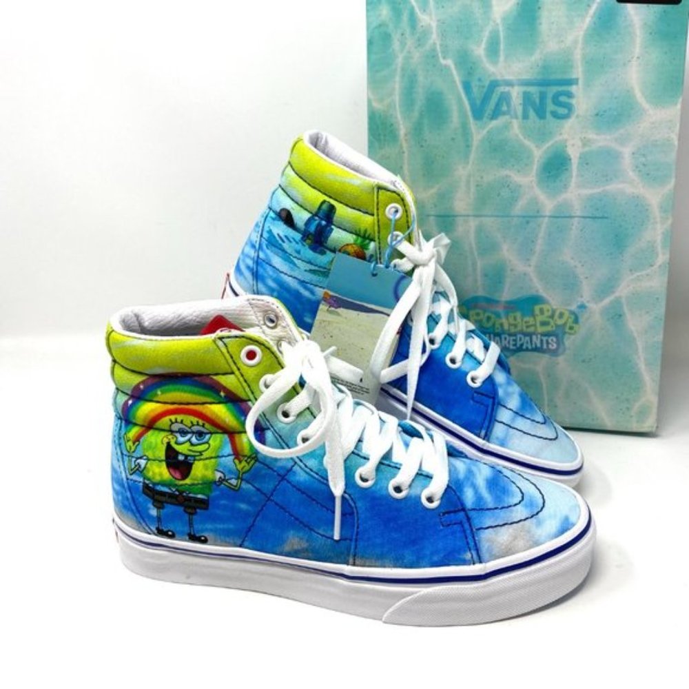 Vans SpongeBob SquarePants Collaboration SK8-Hi Blue Men's High Tops VN0A32QGZAW - Picture 9 of 10